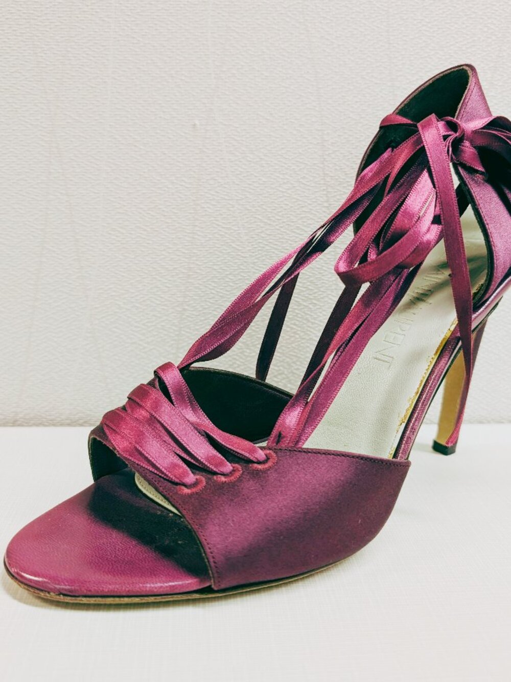 Vintage YSL Rive Gauche Tom Ford Era Satin Lace-Up Ribbon Heels 37